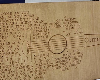 Guitar Lyrics - Come As You Are - SVG, PNG, JPEG (Digital File)