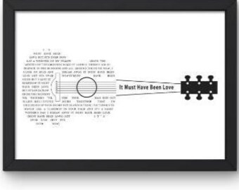 Guitar Lyrics - It Must Have Been Love - SVG, PNG, JPEG (Digital File)