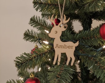 Decoración navideña - Adorno - Forma de reno - Personalizar - SVG navideño - Adorno de madera - Archivo láser personalizado - Archivo digital