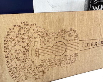Guitar Lyrics - Imagine - SVG, PNG, JPEG (Digital File) Laser Cutting, Prints and Sublimation