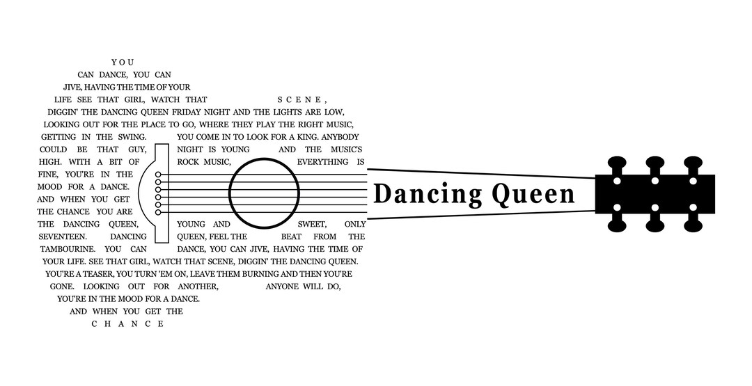 Guitar Lyrics - Dancing Queen - SVG PNG JPEG (digital File) - Etsy