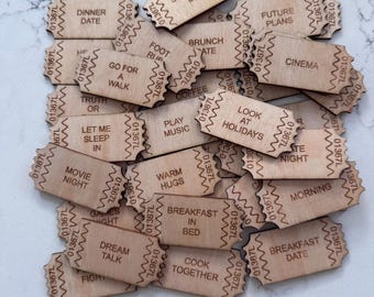 Fichas de San Valentín - Boleto para una cita romántica - Paquete SVG de 35 fichas para una cita en pareja - Glowforge - Lightburn - Corte láser - SVG - (ARCHIVO DIGITAL)