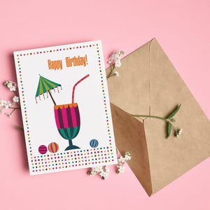 Karten Geburtstag, Cocktail, Geburtstagskarte ausdrucken, Geburtstagskarten, Geburtstagsparty, Geburtstagskarte zum drucken, Klappkarten