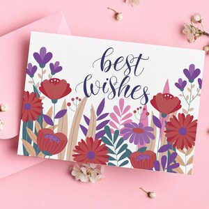 colorful flowers, birthday card, print cards, printing cards, greeting card, folding card, fold card, greeting cards with flowers, greetings