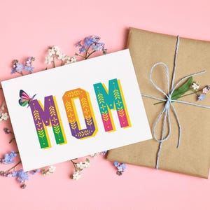 Biglietto per la festa della mamma, regali per la festa della mamma, stampa biglietto di compleanno, biglietto di compleanno, regali dell'ultimo minuto, biglietto di auguri, idee regalo, biglietto