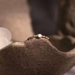 Zircon&Opal Ring,Minimalist Rings Gift For Wife,Promise Ring,October Birthstone Ring,925 Sterling Silver Rings,Couple Gift,Gift for Her