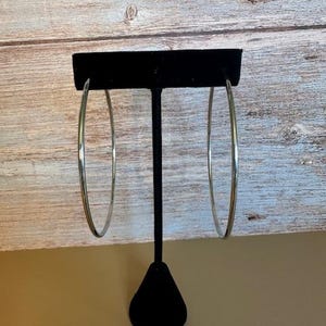 Silver & Gold Thin Big O Hoop Earrings for Women