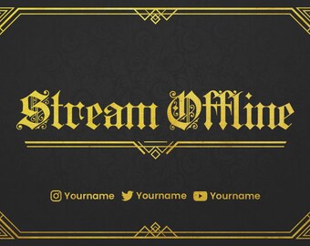 Animated Golden Stream Overlay Package - Luxury Black & Gold Twitch