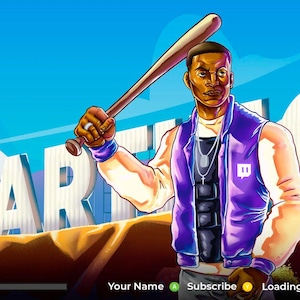 GTA 6 Stream Overlay Pack for Twitch OBS Streamlabs, Animated Neon Crime Game Screens, Facecam Alerts PSD
