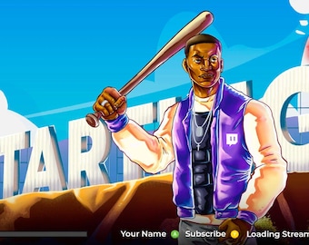 GTA 6 Stream Overlay Pack for Twitch OBS Streamlabs, Animated Neon Crime Game Screens, Facecam Alerts PSD
