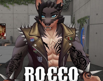 Werewolf Vampire Biker VRChat Avatar, AudioLink Tattoos