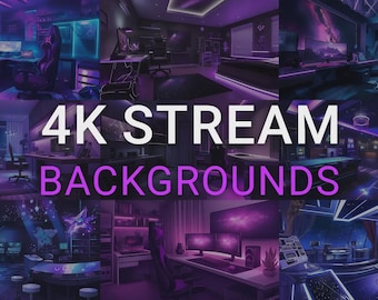 4K Stream Backgrounds Pack: 3 Animated & 11 Static Twitch Backgrounds