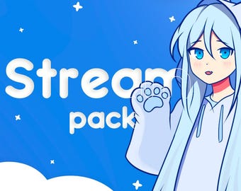 Animated Stream Overlay Package Pastel Kawaii - Twitch YouTube Kick