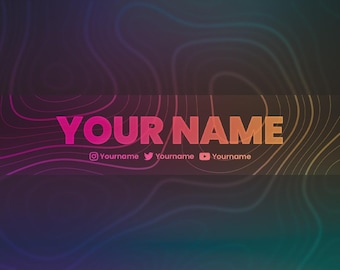 RGB YouTube Banner Template, Gaming Channel Art with Editable PSD