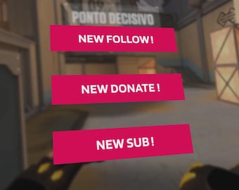 Valorant Twitch Alerts Pack for OBS Streamlabs, Animated Follower Sub Donation Alerts