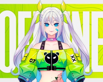 Premade VTuber Model Full Body, Rigged Live2D Model for VTube Studio