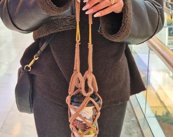 Crochet Coffee Cup Holder Pattern, Secure Drink Carrier PDF