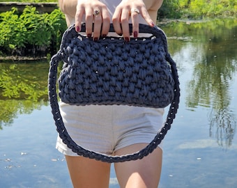 T-Shirt Yarn Crochet Bag Pattern: Chunky Clutch PDF Tutorial