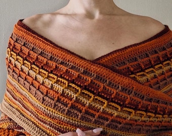 Crochet Sweater Scarf Pattern, Waffle Stitch Shrug (PDF Pattern)