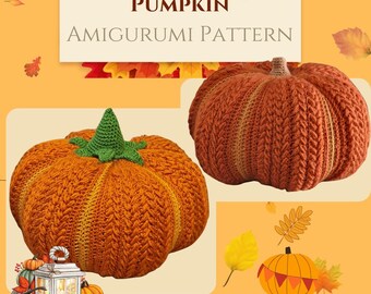 Pumpkin Crochet Amigurumi Pattern: Fall Decor Pillow (PDF Pattern)