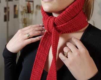 Crochet Red Bow PDF Pattern: Multi-Way Scarf, Belt, Top (Video Tutorial) Neck Warmer