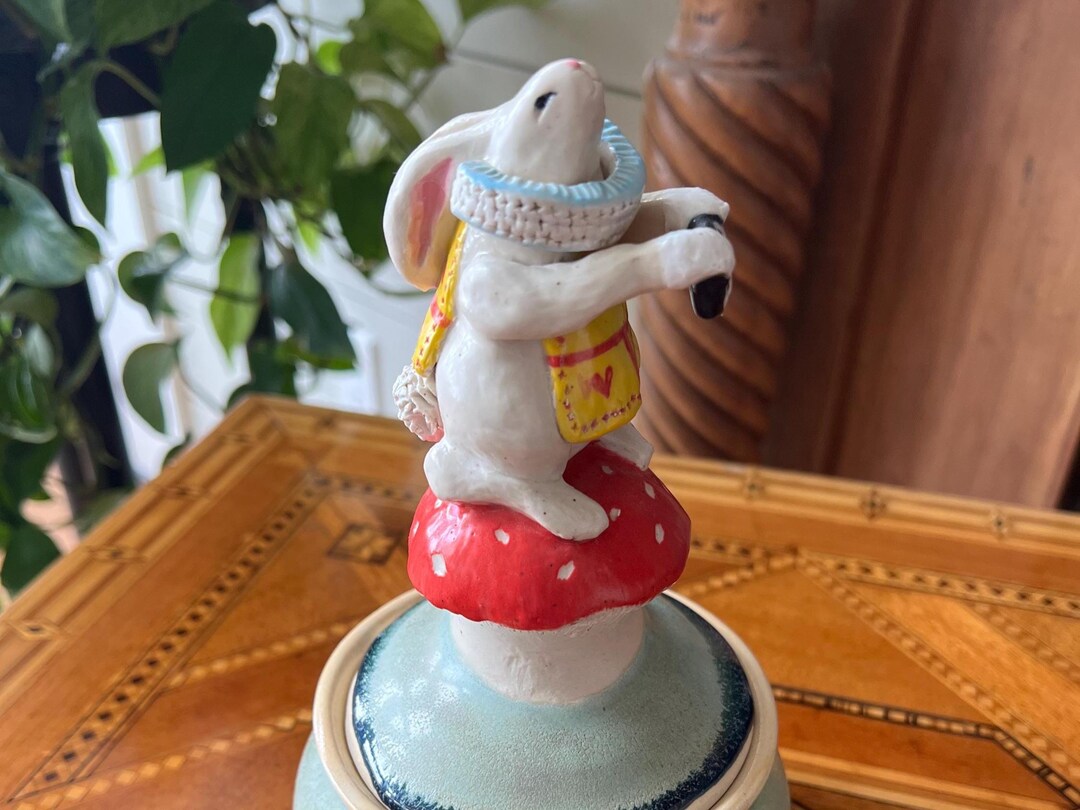 Alice’s Timekeeper White Rabbit Jar - Etsy