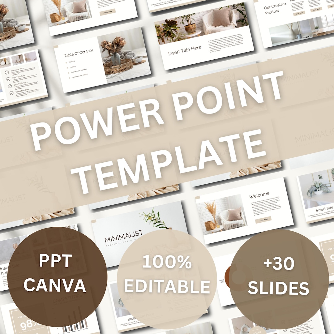 Editable Powerpoint Template: 30+ Modern Slides (canva) - Etsy