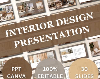 Interior Design Presentation Template: Modern Moodboard (PowerPoint/Canva)