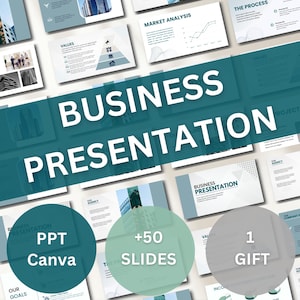 Business PowerPoint Presentation "Teal" - Business Presentation - Professional PowerPoint slides - Business Pitch Deck