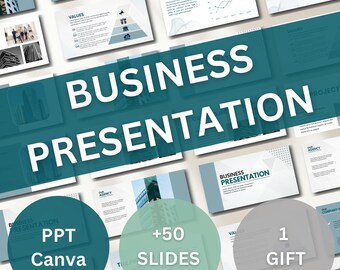 Business PowerPoint Presentation "Teal" - Business Presentation - Professional PowerPoint slides - Business Pitch Deck