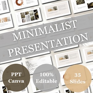 Presentación minimalista "Beige" - Presentación minimalista Canva - Presentación con tema minimalista - Plantilla de PowerPoint - PPT minimalista