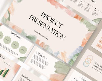 Watercolor PowerPoint Template– Watercolor Templates - Watercolor presentations - Minimalist presentation - Cute Presentation - PPT