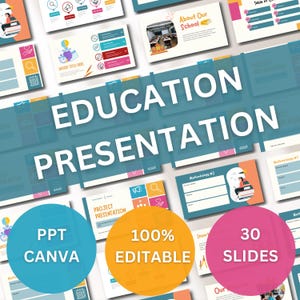 Education presentation | Teacher presentation | School Canva Theme | School Presentation | Classroom Slides |  Cute Classroom Google Slides