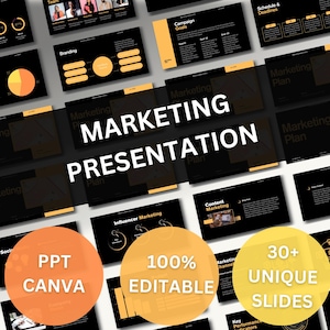 Marketing Strategy Presentation Template: Modern Business Slides (PowerPoint, Keynote, Canva) Digital Download