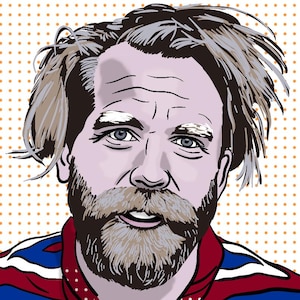 Digital portrait commission in a pop art style, custom portrait, hand drawn
