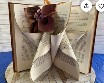 Altered Book Art with custom colored flowers