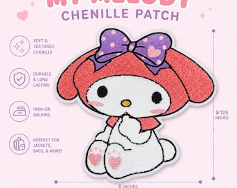 My Melody Large Chenille Iron-On Patch