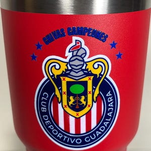 Vaso térmico de acero inoxidable Chivas del Guadalajara (Añade texto o tu nombre) imagen 1