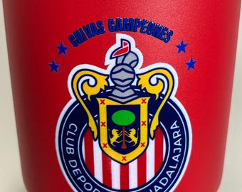 Vaso térmico de acero inoxidable Chivas del Guadalajara (Añade texto o tu nombre)