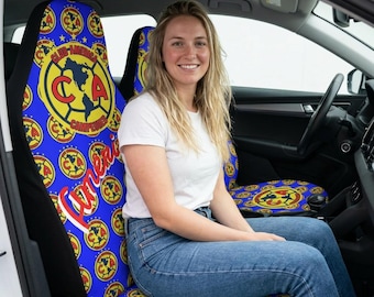 クラブ・アメリカのロゴ柄カーシートカバー｜ポリエステル製カーシートカバー