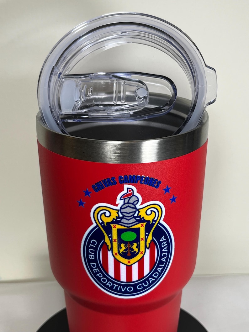 Vaso térmico de acero inoxidable Chivas del Guadalajara (Añade texto o tu nombre) imagen 5