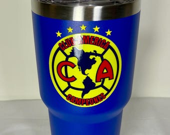 Vaso térmico de acero inoxidable de las Águilas del América (Añade texto o tu nombre)