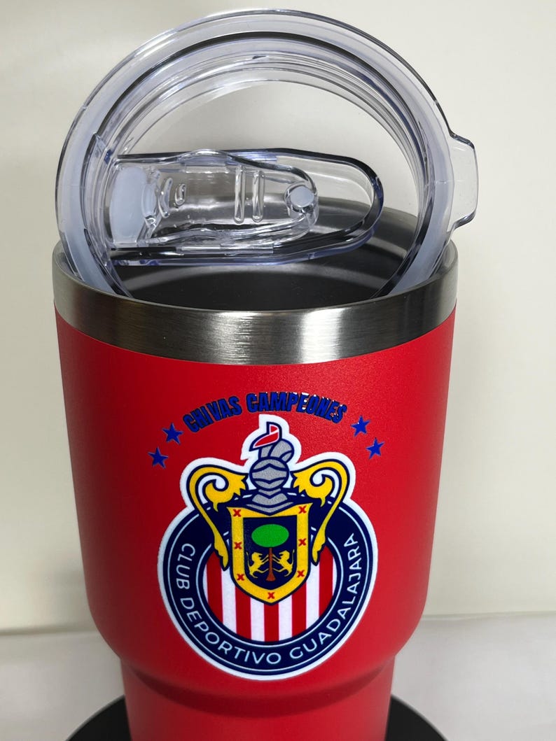 Vaso térmico de acero inoxidable Chivas del Guadalajara (Añade texto o tu nombre) imagen 2
