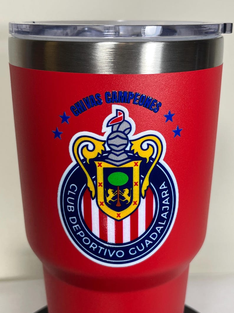 Vaso térmico de acero inoxidable Chivas del Guadalajara (Añade texto o tu nombre) imagen 12