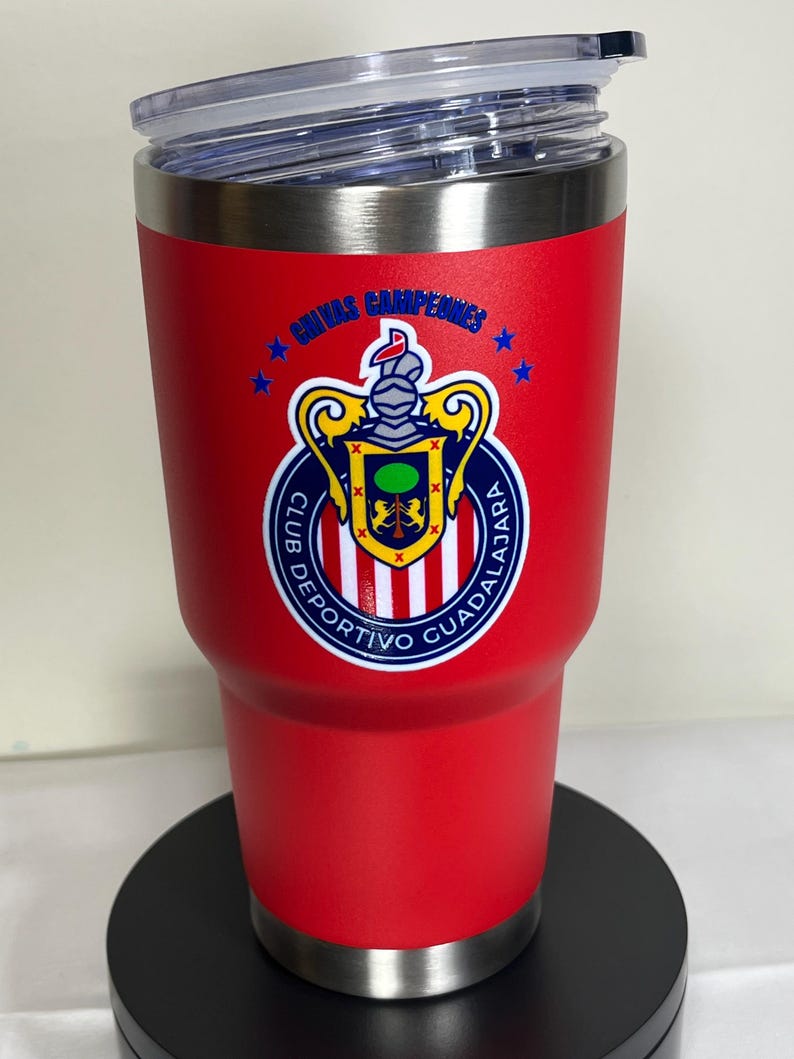 Vaso térmico de acero inoxidable Chivas del Guadalajara (Añade texto o tu nombre) imagen 6