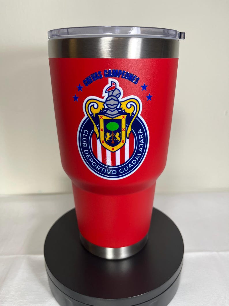 Vaso térmico de acero inoxidable Chivas del Guadalajara (Añade texto o tu nombre) imagen 7