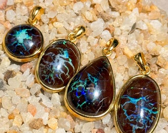 オーストラリア産ボルダーオパールペンダント、シルバー925 - Etsy 日本