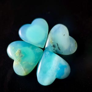 Peruvian Blue Opal Peru handmade cabochon High quality Andean blue opal Dendrites opal from Peru