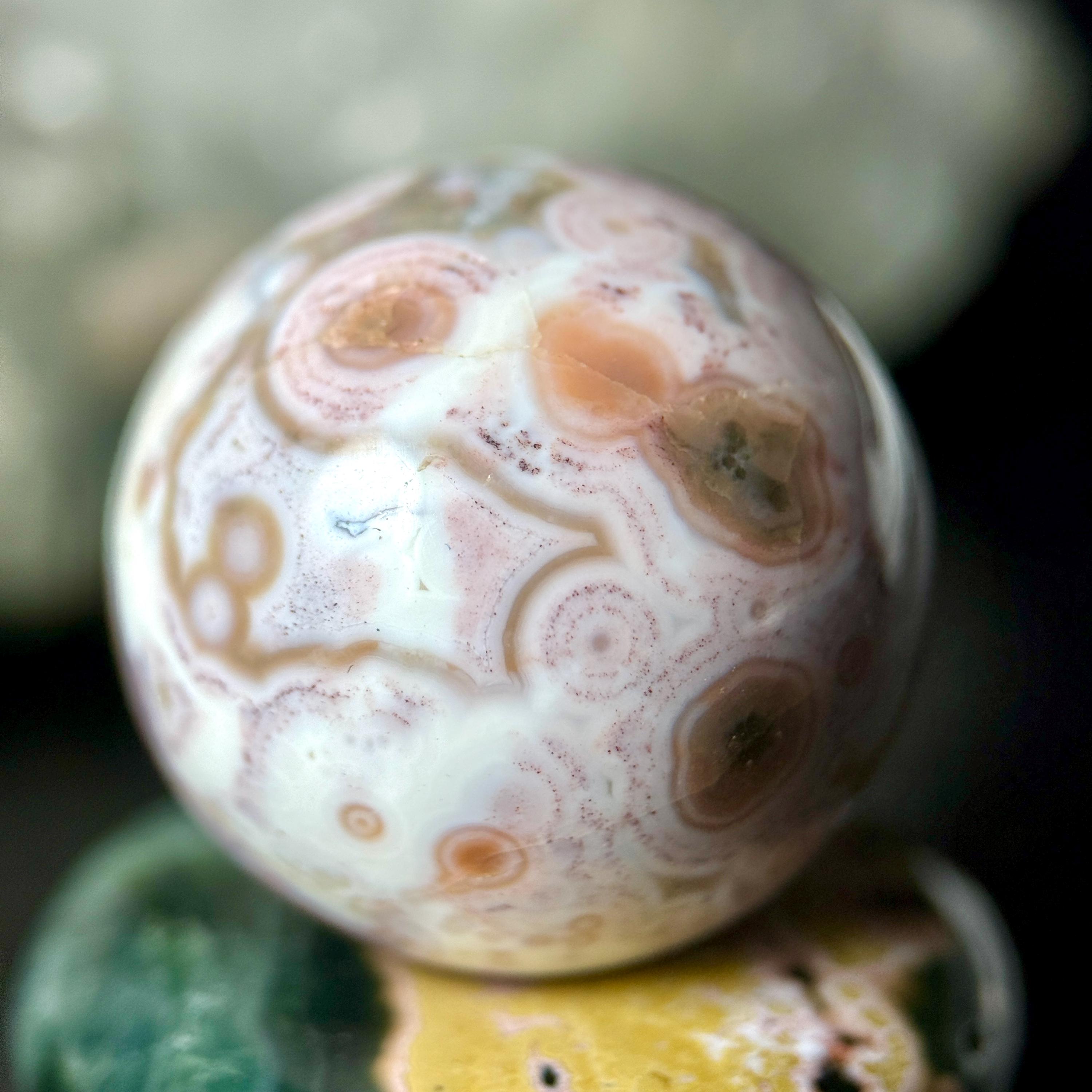 レア newタイプ 高品質 ピンクジャスパー スフィア インカローズ好きに