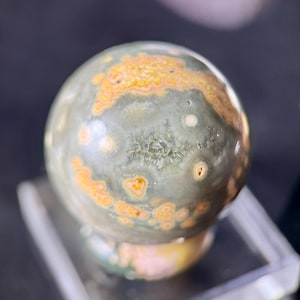 Ocean Jasper Sphere: Old Vein Mineral, Calming Pocket Stone (41mm)